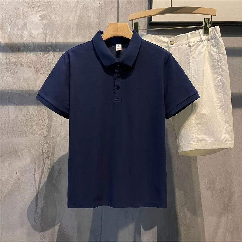 外贸专供纯色短袖POLO衫男士2025新款夏装商务休闲上衣宽松半袖翻|undefined
