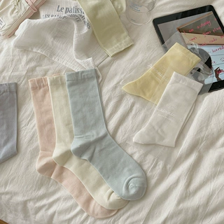 【可定制】春夏薄款月子袜子女桑蚕丝纯色日系透气显瘦百搭堆堆袜