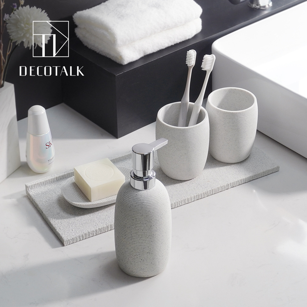 Deco Talk Sandstone Bathroom Four-piece Bathroom Wash Set Personalized Home Accessories Designer Creativity