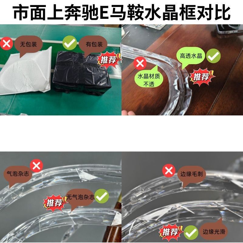 Suitable for 2016-2023 Mercedes-Benz E-Class center console edge crystal light frame, E260L/E300L ambient light decorative frame