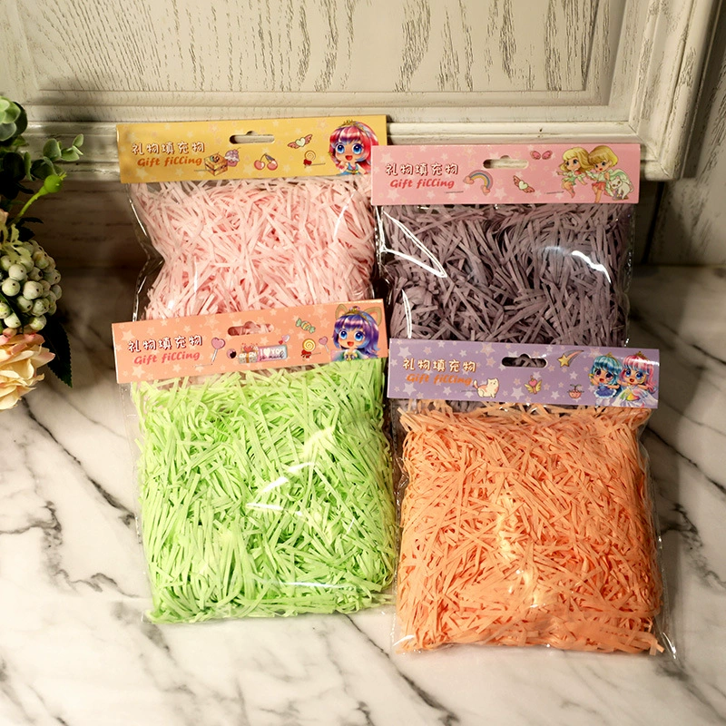 Плотный обложной карт зубчик raffia порванная бумага шелк 50g 30g бумага шелк упаковочная подарочная коробка декор заполнение цветной стружкой бумажные полоски