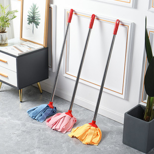 Children's Terry Cloth Mop Old-Fashioned Household Small Mini Baby Lightweight Cleaning Tool Mop One Rainbow Blue