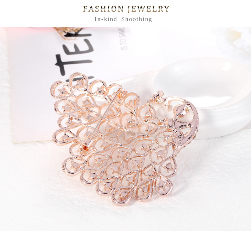 European and American Exaggerated Colorful Crystals Peacock Brooch Creative Graceful Personality Ani