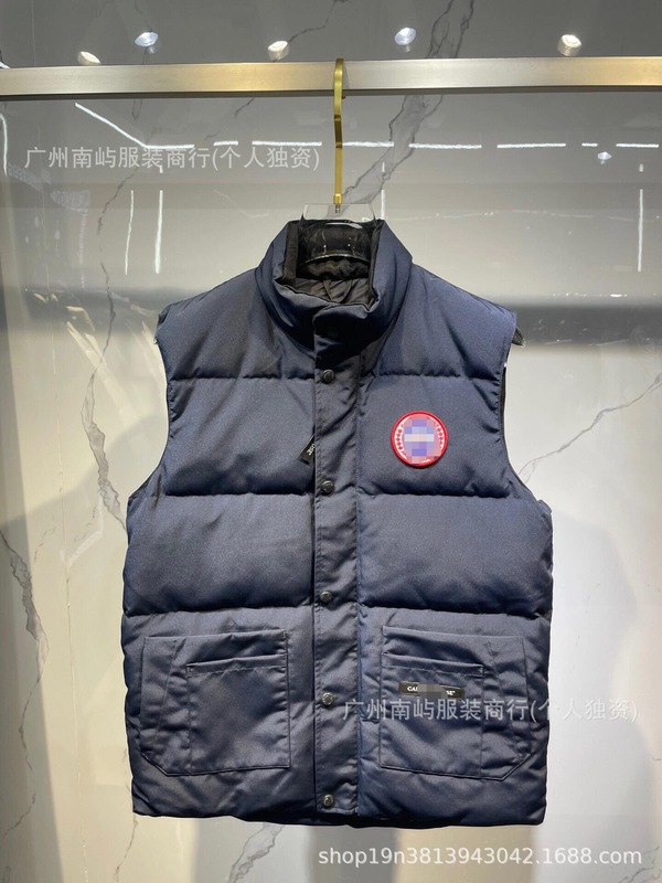 秋冬新款大鹅男女短款无袖坎肩背心羽绒棉服马甲加厚保暖立领外套|undefined