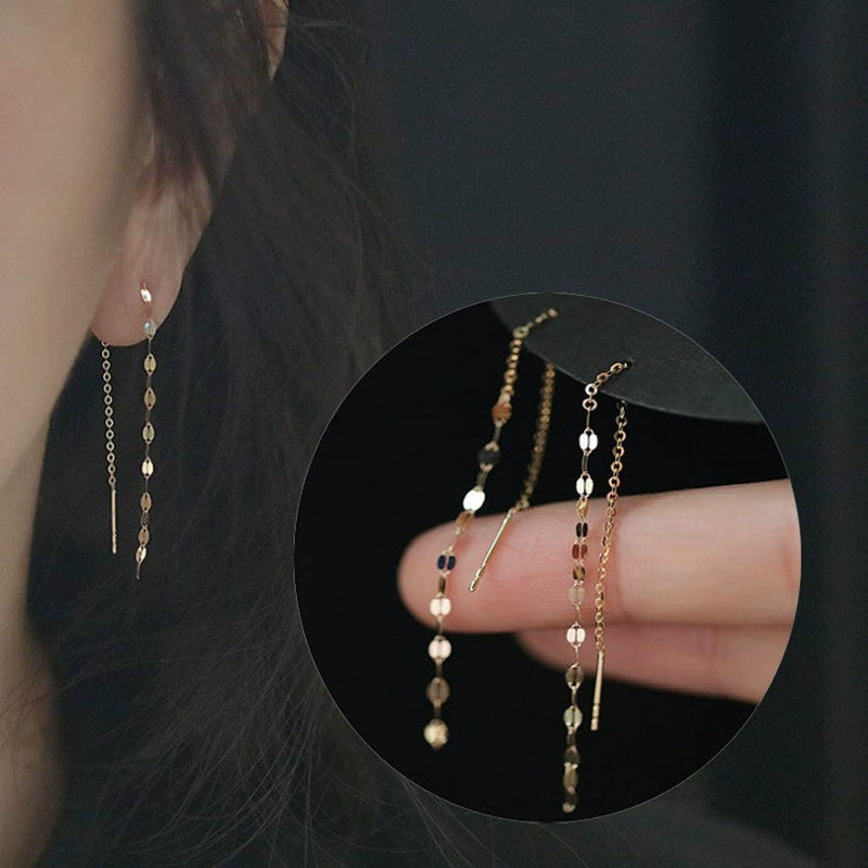 Long earrings with tassels, European style, high-quality style