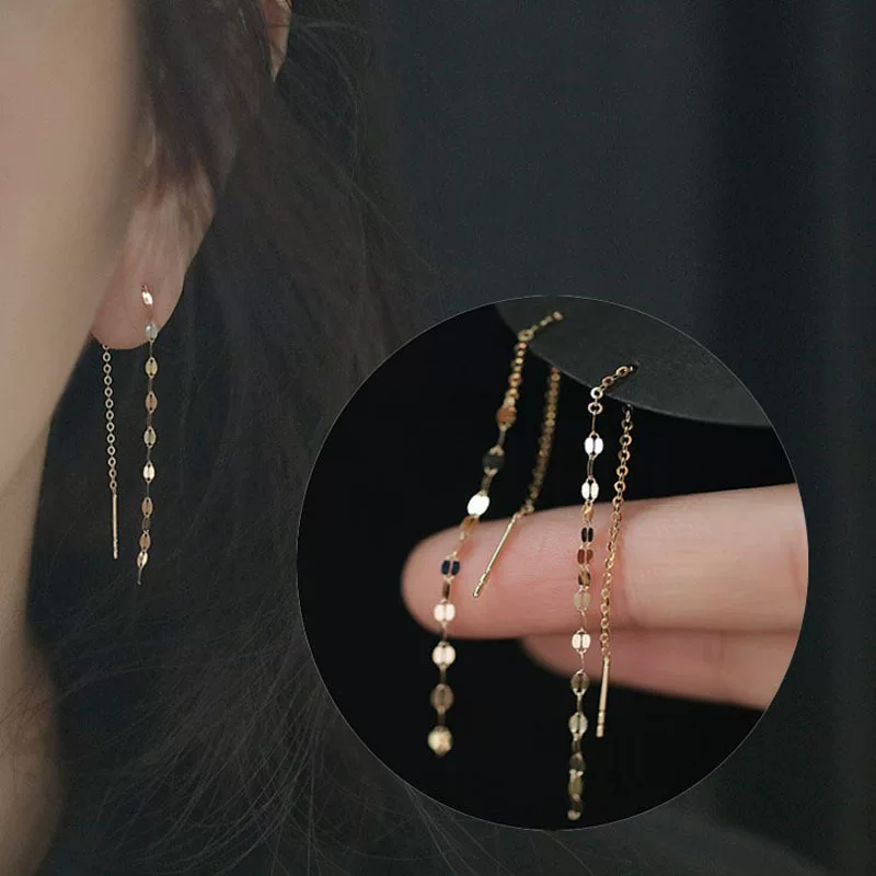 Long earrings with tassels, European style, high-quality style
