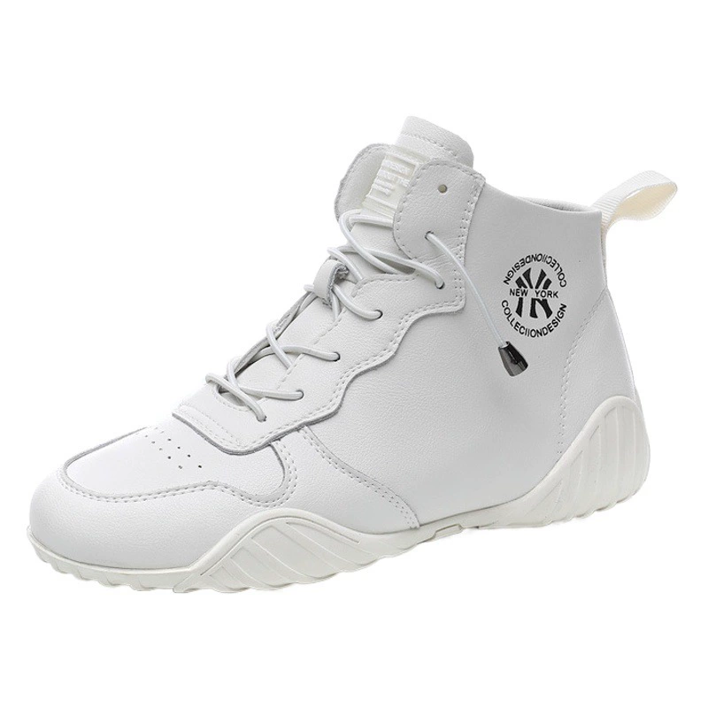 Женские белые кроссовки весна-осень 2025, новые универсальные спортивные высокие кеды в стиле Мартин, интернет-хит, повседневная обувь для студентов.