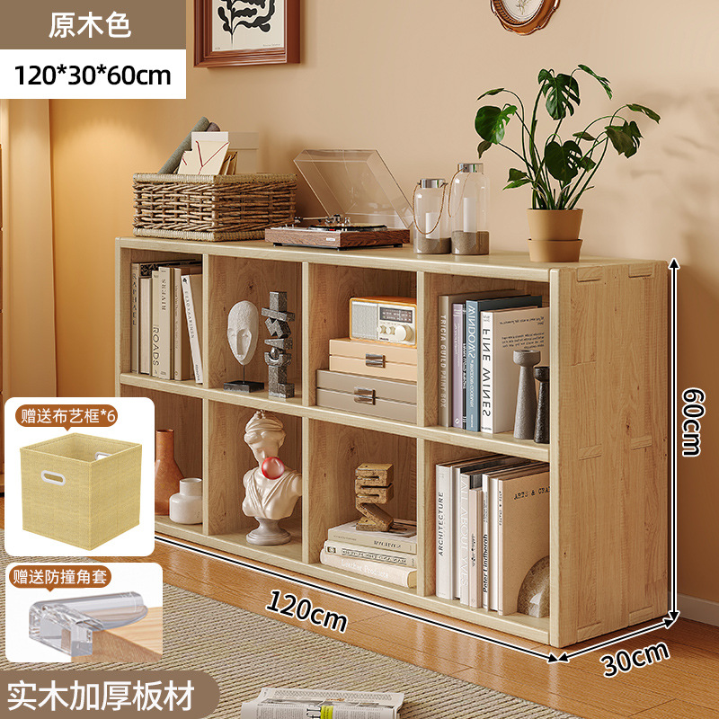 Gabinete de madera maciza con cajón de madera de madera de piso estante de color nuez ocho cuadrones bajo gabinete de almacenamiento