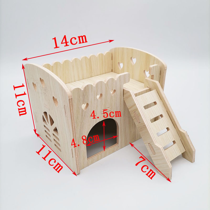 Hámster de madera suministros paisajismo hámster nido mini muebles decoración Villa madera maciza pequeña casa otoño