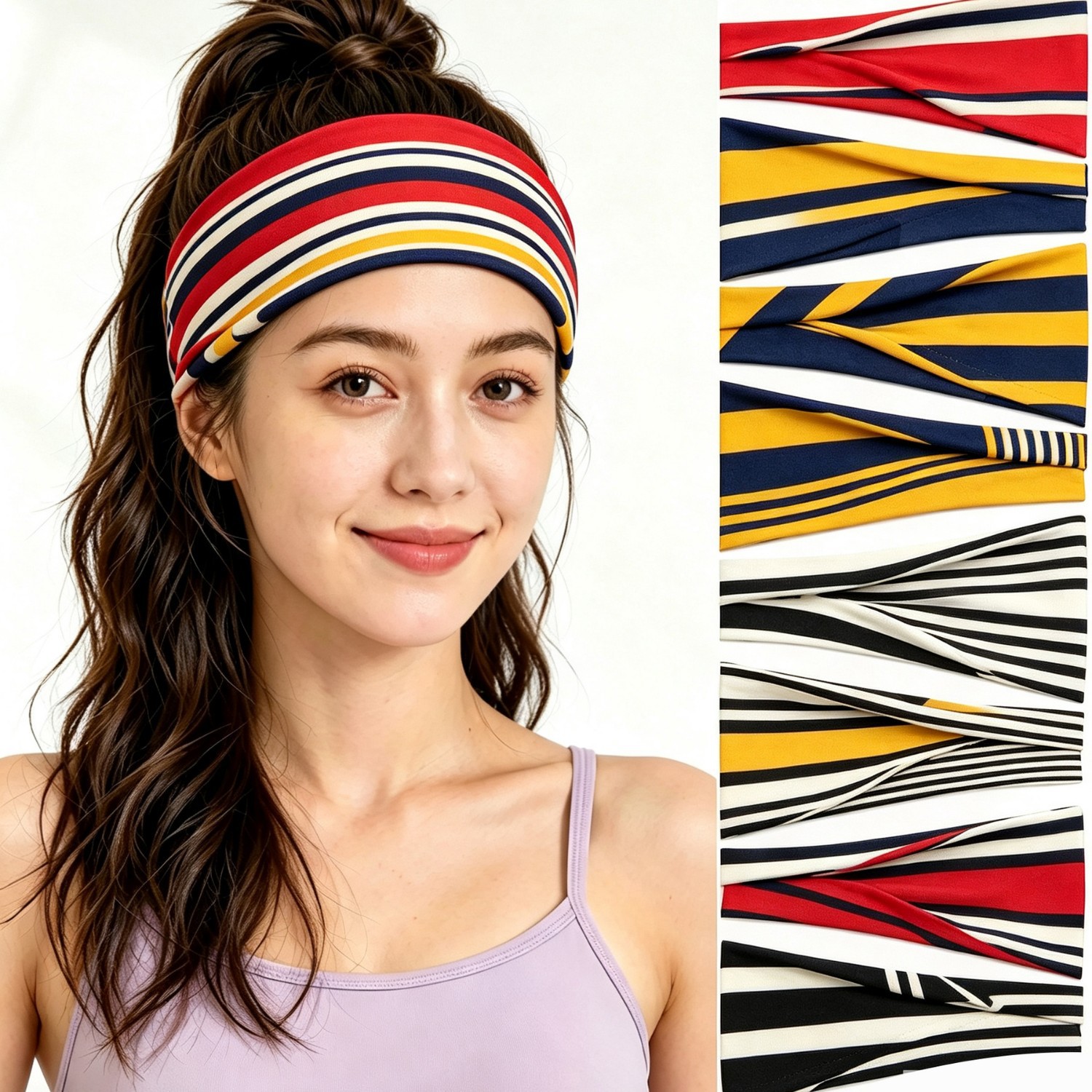 Customized headbands, wide-brimmed headbands, polka dot headbands, fashionable printed headbands, brand OEM, processed by the source factory