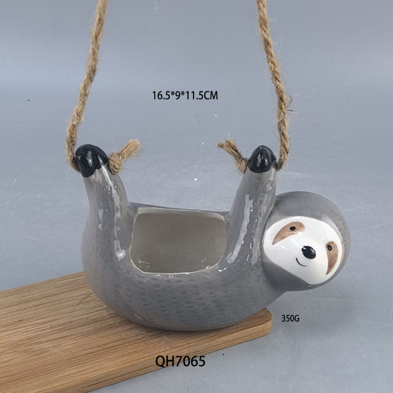 Jardinería transfronteriza, animales amazónicos, suculentas, macetas de cerámica, dibujos animados, lindos adornos de personalidad, se pueden colgar