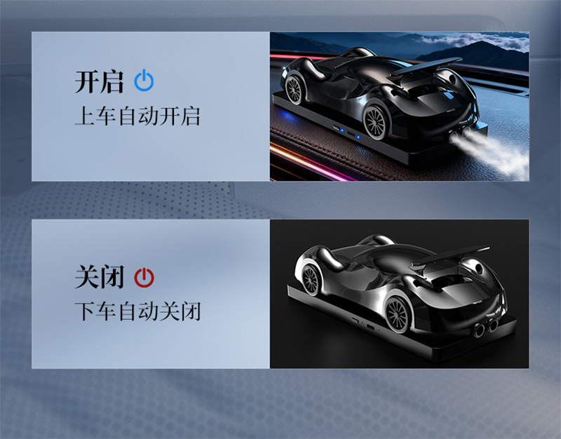 New Smart Spray Car Fragrance Diffuser with a Personalized Sports Car Design, High-End Car Interior Decoration, Perfume and Fragrance