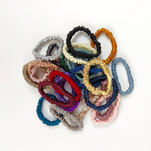 Wholesale slip same style 100% silk large intestine hair tie 1cm small size 19 mmi heavy ins style hair tie