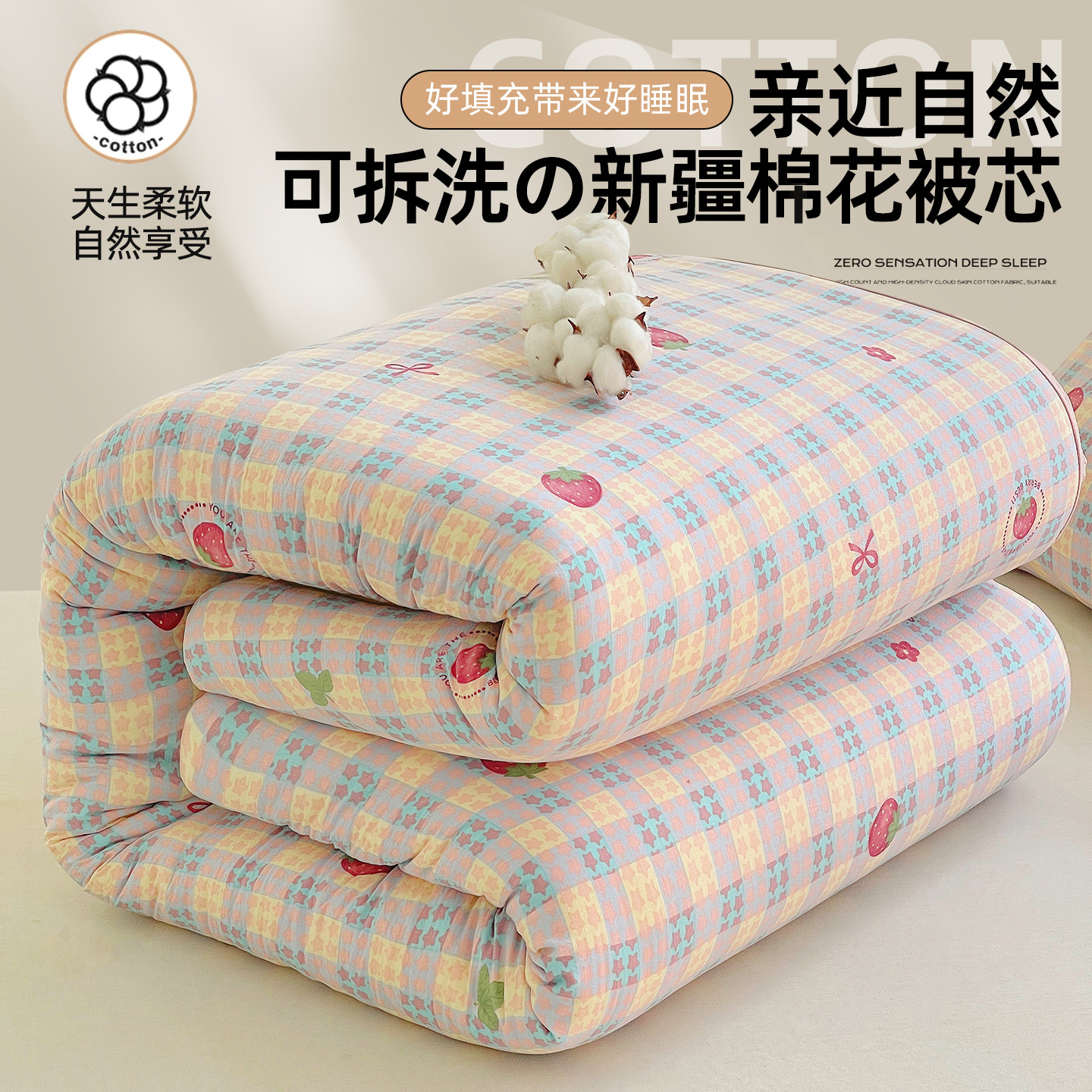 Jialiya Double-Layer Yarn Removable and Washable Cotton Quilt Core Spring & Fall Quilt Student Dormitory Quilt Universal for All Seasons Can Be Wholesaled