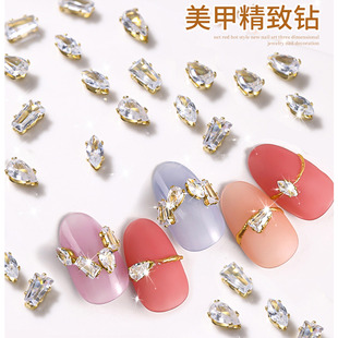 Internet Celebrity Nail Art Jewelry Wholesale Super Flash Water Drop Marquise Zircon Claw Diamond 2024 New Mini Crystal Transparent Diamond