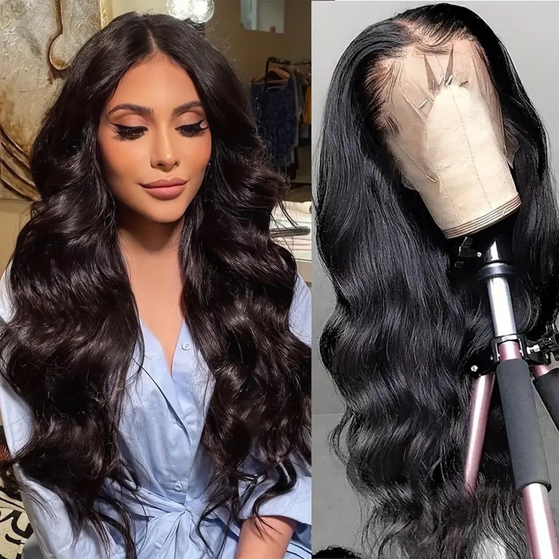 13x4 Lace Front Wig Peluca de encaje delantera transfronteriza europea y americana Tapa de pelo largo y rizado de onda grande para mujer