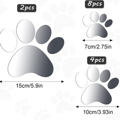 14 件爪鏡貼花狗腳印貼紙亞克力爪子貼紙可拆卸牆爪裝飾 3 種尺寸