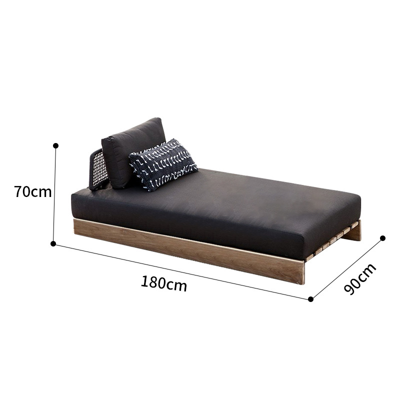 Sofá de ratán de teca al aire libre, patio, balcón al aire libre, jardín, ocio, hotel, muebles creativos de madera maciza