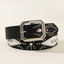 2025新款女士腰带双色钻装饰韩版潮流时尚辣妹镶嵌裤带