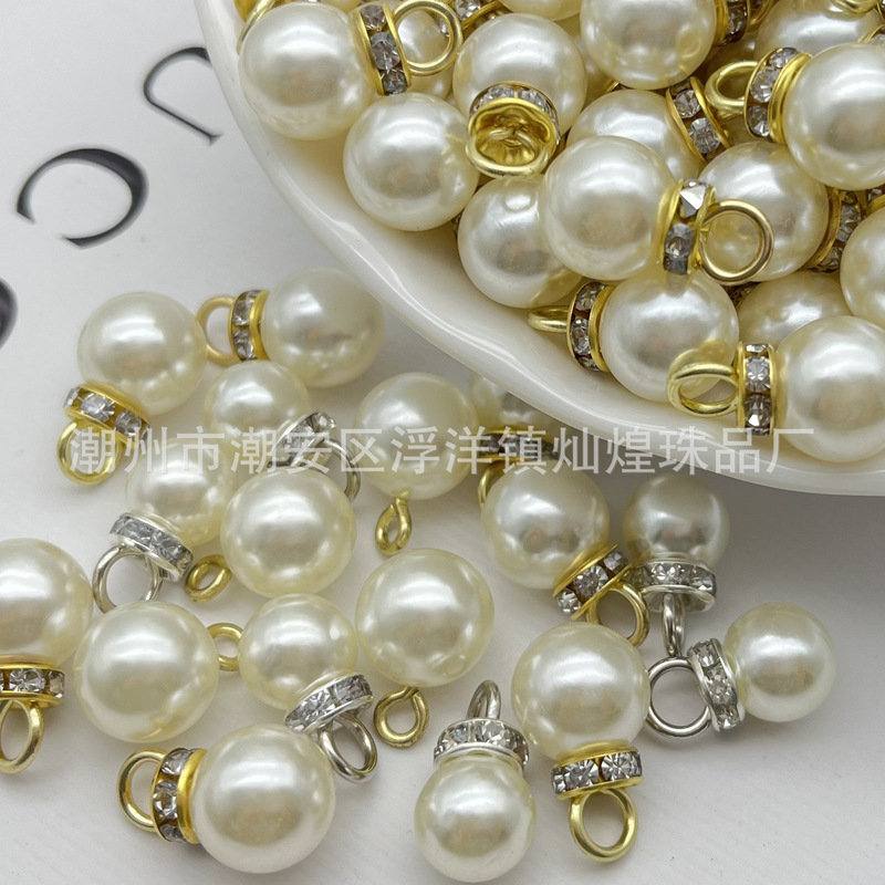 Factory wholesale ABS highlight pearl pendant wedding candy gift bag imitation pearl DIY pendant sweater cheongsam shoe bag decoration