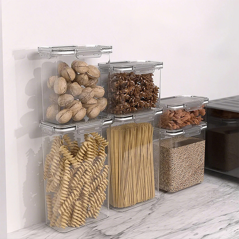 3600ml Food Grade Crisper Kitchen Transparent Grain Sealed Box Plastic Storage Jar Refrigerator Storage Box