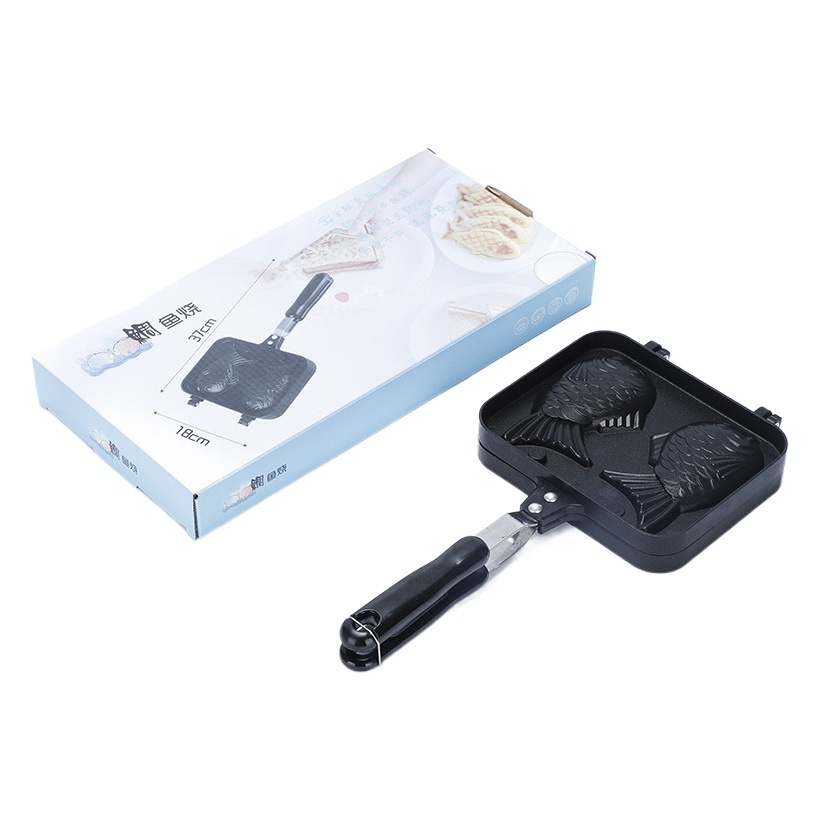 Suministro directo de fábrica doble pescado pargo sartén waffle molde para hornear en carretera snack casa máquina desayuno
