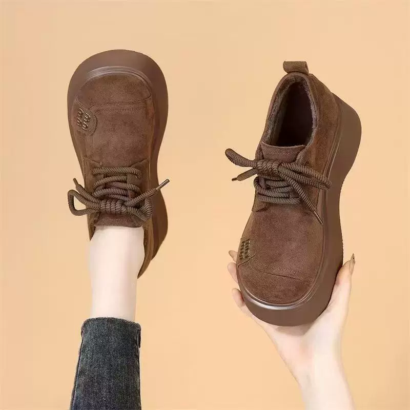 厚底乐福鞋女2025新款春秋女鞋绒面英伦风小皮鞋休闲勃肯鞋单鞋女