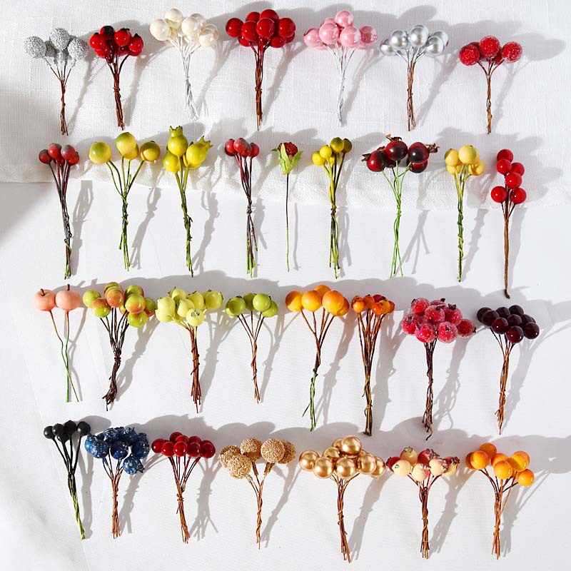 杨梅秋果实圣诞红果相思豆手工浆果幼儿园装饰蓝莓果子