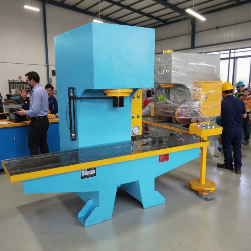 40吨单柱轴类管类校直液压机车架板材管棒热处理点动压管校直机