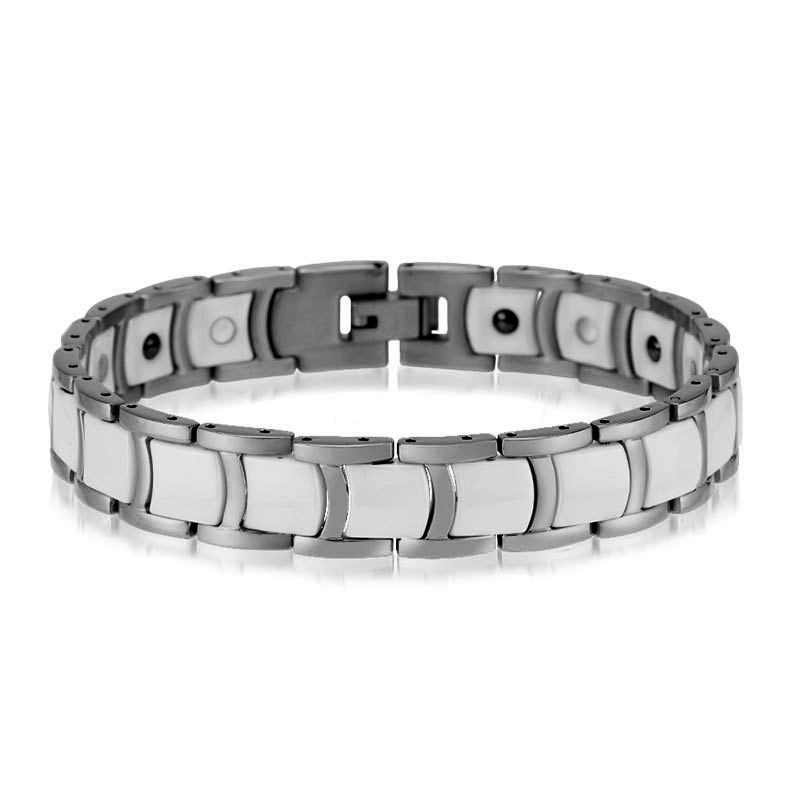 LAZADA suministro de joyas de acero de titanio con cerámica chapado en oro fuerte magnética piedra niños pulsera simple entrega de una pieza