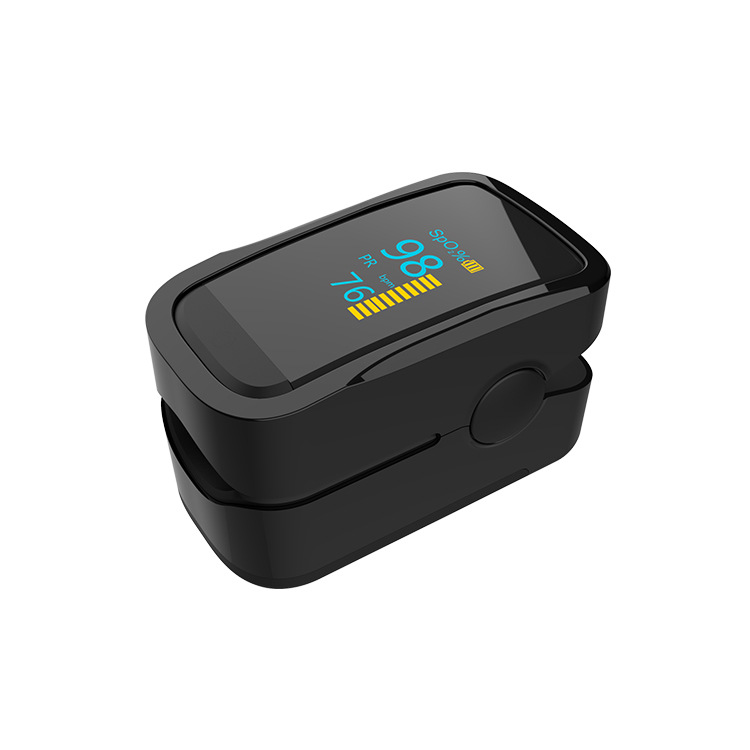 外贸跨境指尖血氧仪 指夹式血氧饱和度心率监测 彩屏脉搏血压计