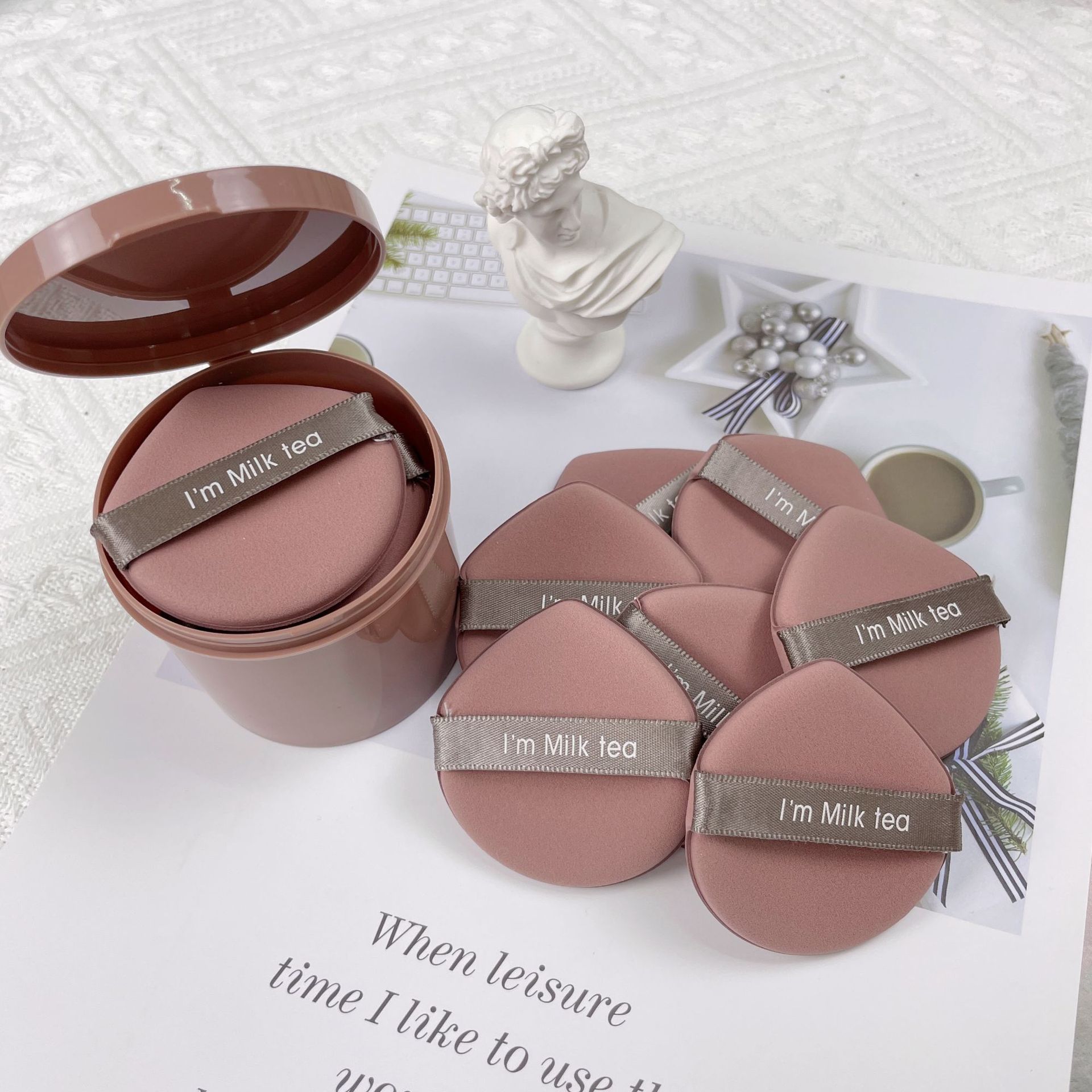 Air cushion powder puff, dry and wet dual-purpose, super soft, non-powdering beauty, egg sponge setting powder, loose powder, makeup foundation liquid Item Picture