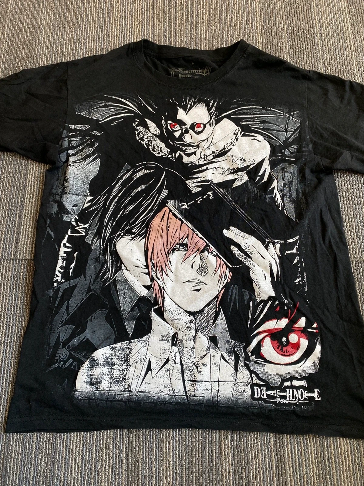 Death Note Y2K style short sleeves90s死亡笔记叶鸟新义短袖T恤