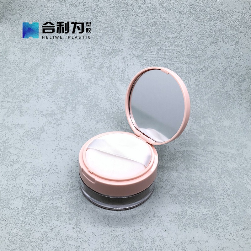 Factory Direct Supply Round Spot Flip-top Pink Lid Setting Loose Powder Honey Powder Box Empty Box Packaging Material Fixed z