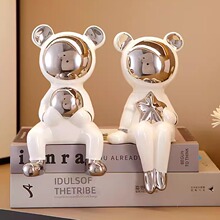 轻奢创意情侣太空熊家居摆件客厅玄关电视柜桌面简约现代装饰礼品