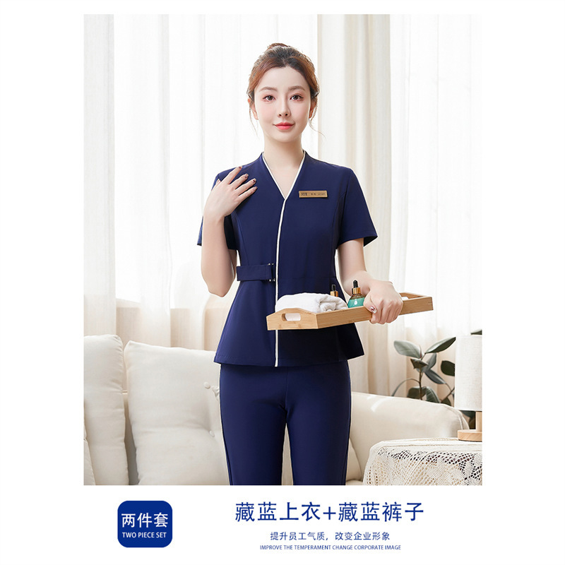 夏季美容院工作服女高端养生馆技师服装时尚美业高级感美容师套装|undefined