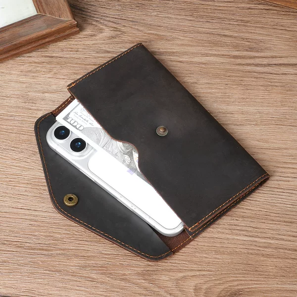 Cross-Border Vintage Genuine Leather Wallet for Men, Factory Wholesale, Rfid Anti-Theft, Multi-Card Slot, Long Wallet, Cowhide Card Holder