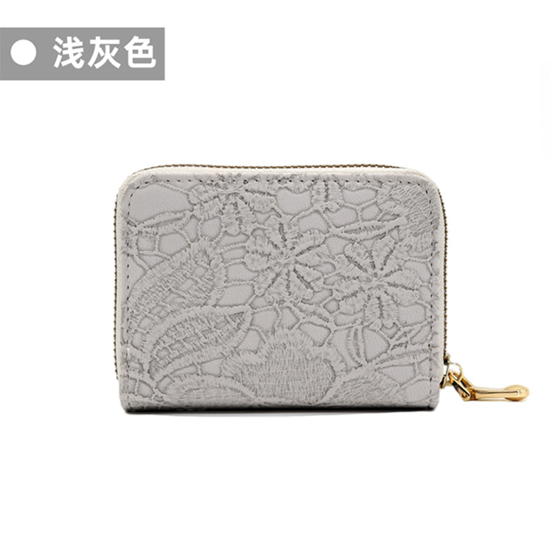Nuevo estilo imitación encaje patrón órgano bolsa exquisito pequeño monedero Luz Retro titular de la tarjeta multi-funcional multi-Tarjeta titular de la tarjeta