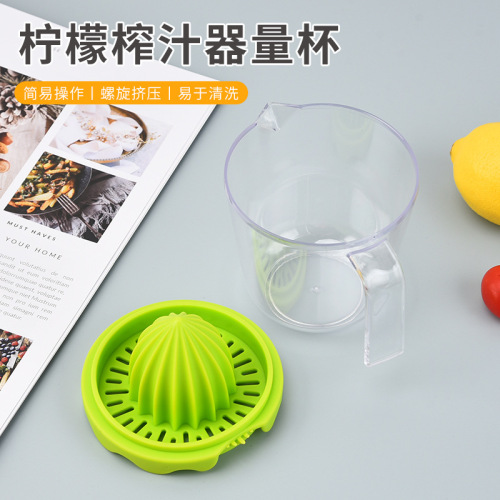 Multifunctional Lemon Manual Juicer with Measuring Cup, Household Kitchen Orange Fruit Squeezer Juicer
