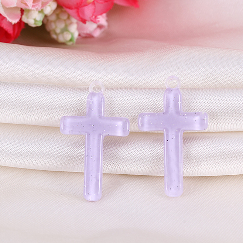 DIY Corea del Sur BOMGOM llavero lentejuelas Cruz colgante resina accesorios teléfono móvil belleza