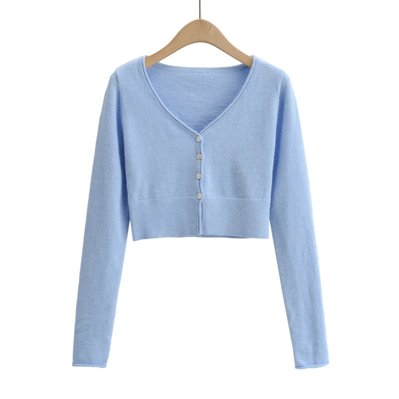 Solid color knitted cardigan NSAC24906