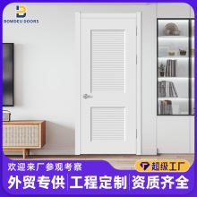 肖克款白底漆模压门木门室内门卧室门门扇工厂批发美国美洲市场