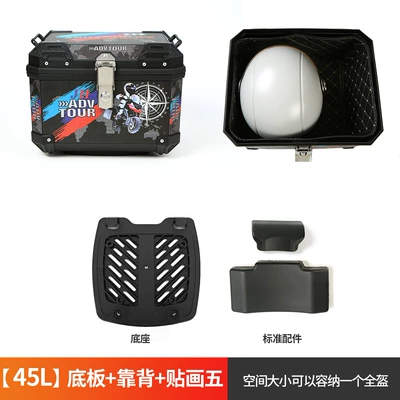 Motorcycle trunk Motorcycle Scooter Trunk, Waterproof - 45l-floor-backrest-decal-5