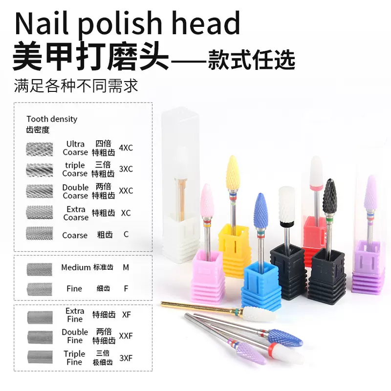 修甲去死皮旋转锉刀通用卸甲头磨头美甲工具玉米头美甲打磨头