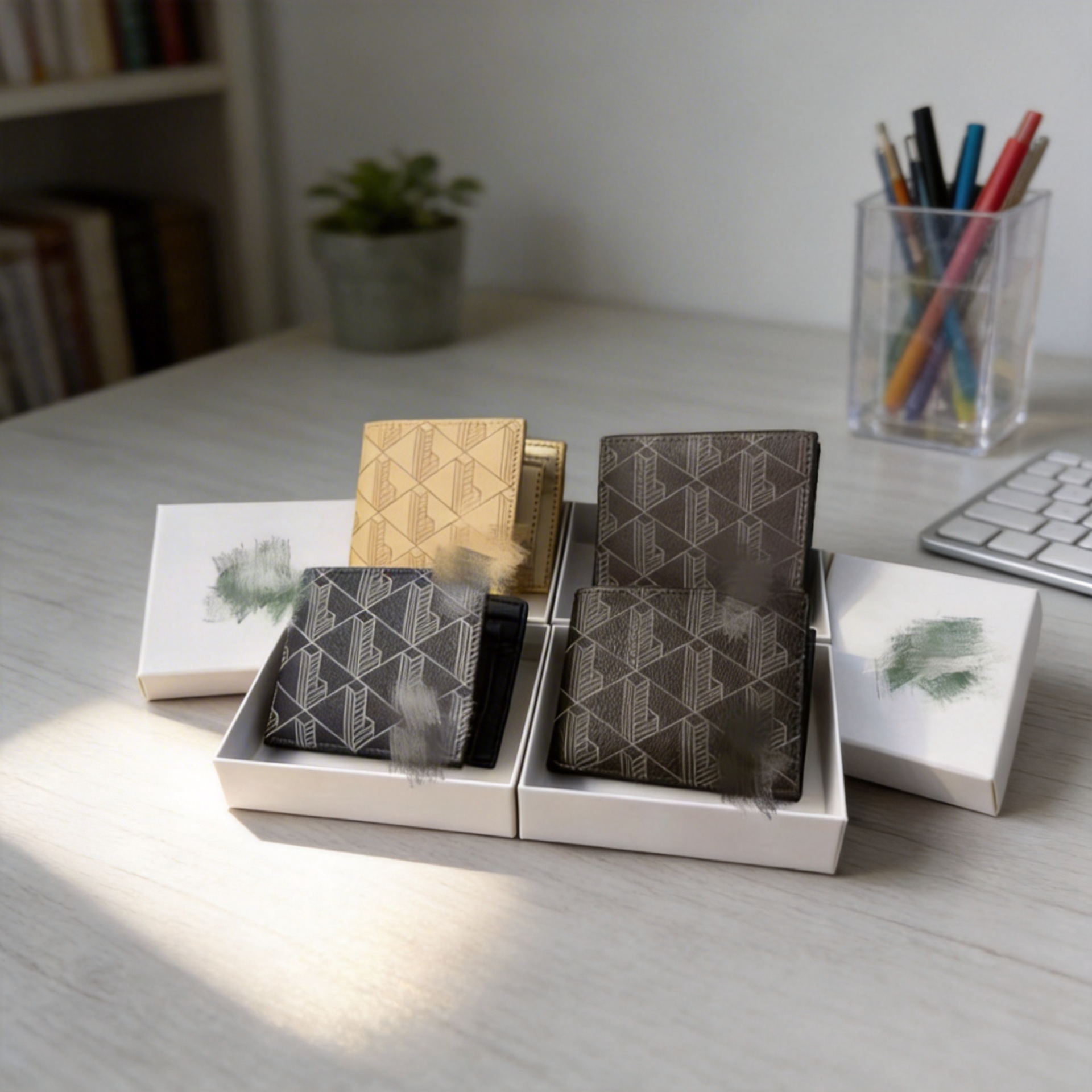 Cross-Border Trendy Patterned Wallet, Short Style Unisex Clutch, Multi-Card Slot Card Holder, Foldable Storage