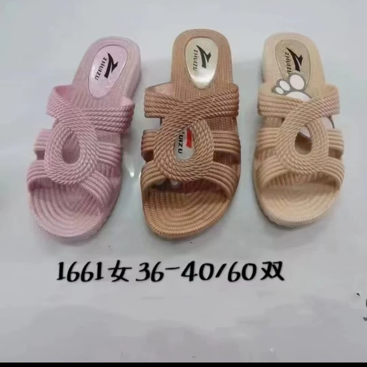 Летние новые сандалии дамы летние наклон каблуков пляжные туфли на толстой подошве пластиковые внутренние и наружные противоскользящие домашние тапочки