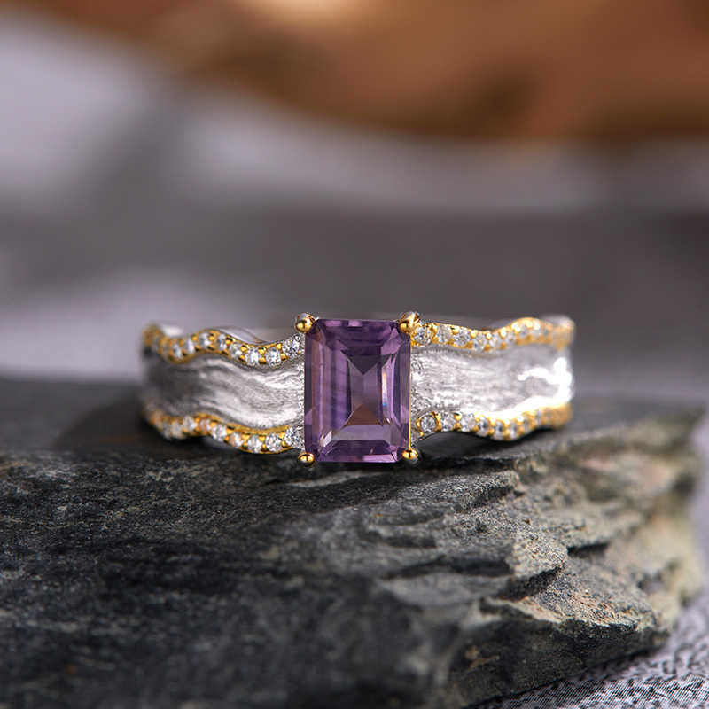 6g Weight Crystal Inlay Material Open Rings Classification Adjustable Ring Size 1 Piece Quantity Holiday, Daily Occasion 925 Sterling Silver Material Geometric Pattern Women's Gender Inlay Design Casual, Simple Style Style 925 Sterling Silver Crystal Geometric Open Rings 3
