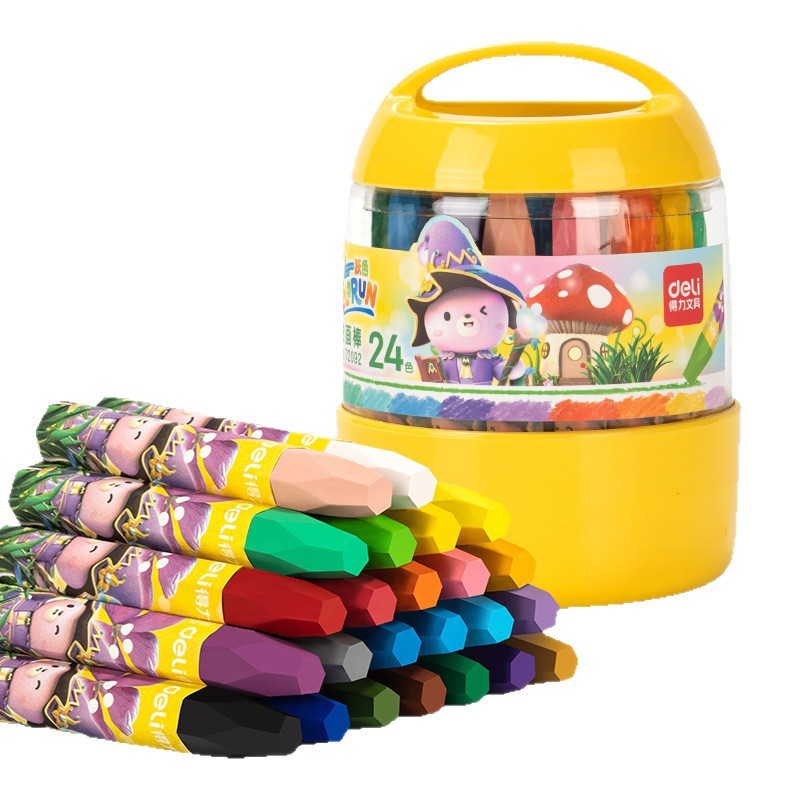 デリ 72092-24色オイルパステルクレヨン 幼稚園専用子供用絵筆 絵筆 オイルパステルセット|undefined