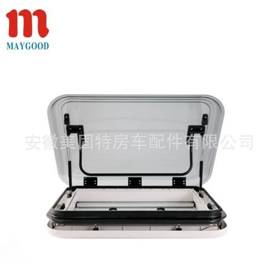 Aluminum Alloy Travel Roof Window Rv Skylight Suitable for Trailer Rv with Led Light and Gauze Shading