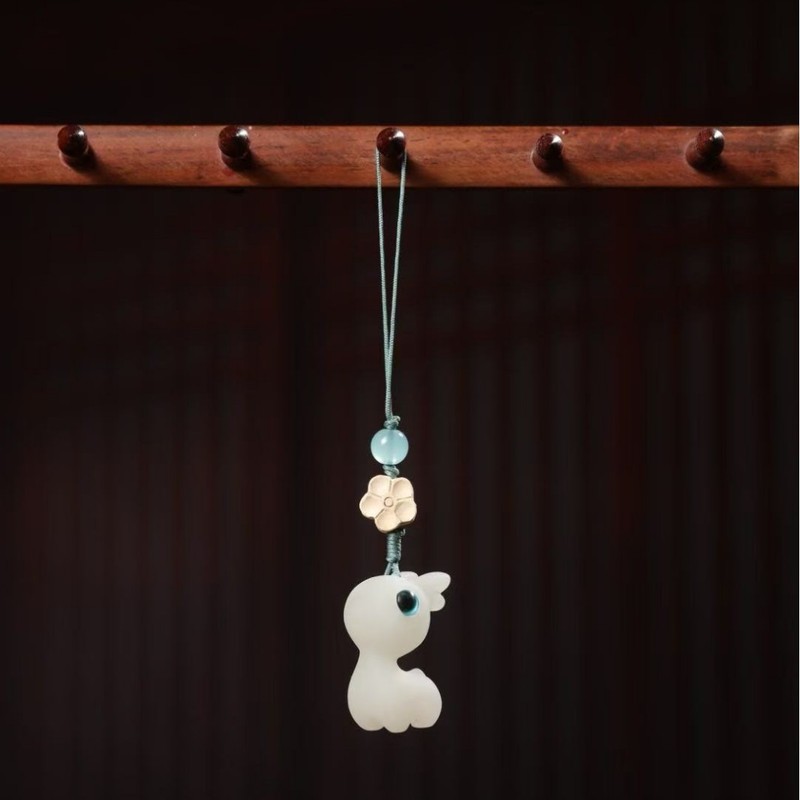 漂漆芭比小鹿手工编绳手机挂包包钥匙扣一路平安流苏萌鹿车载挂件|undefined